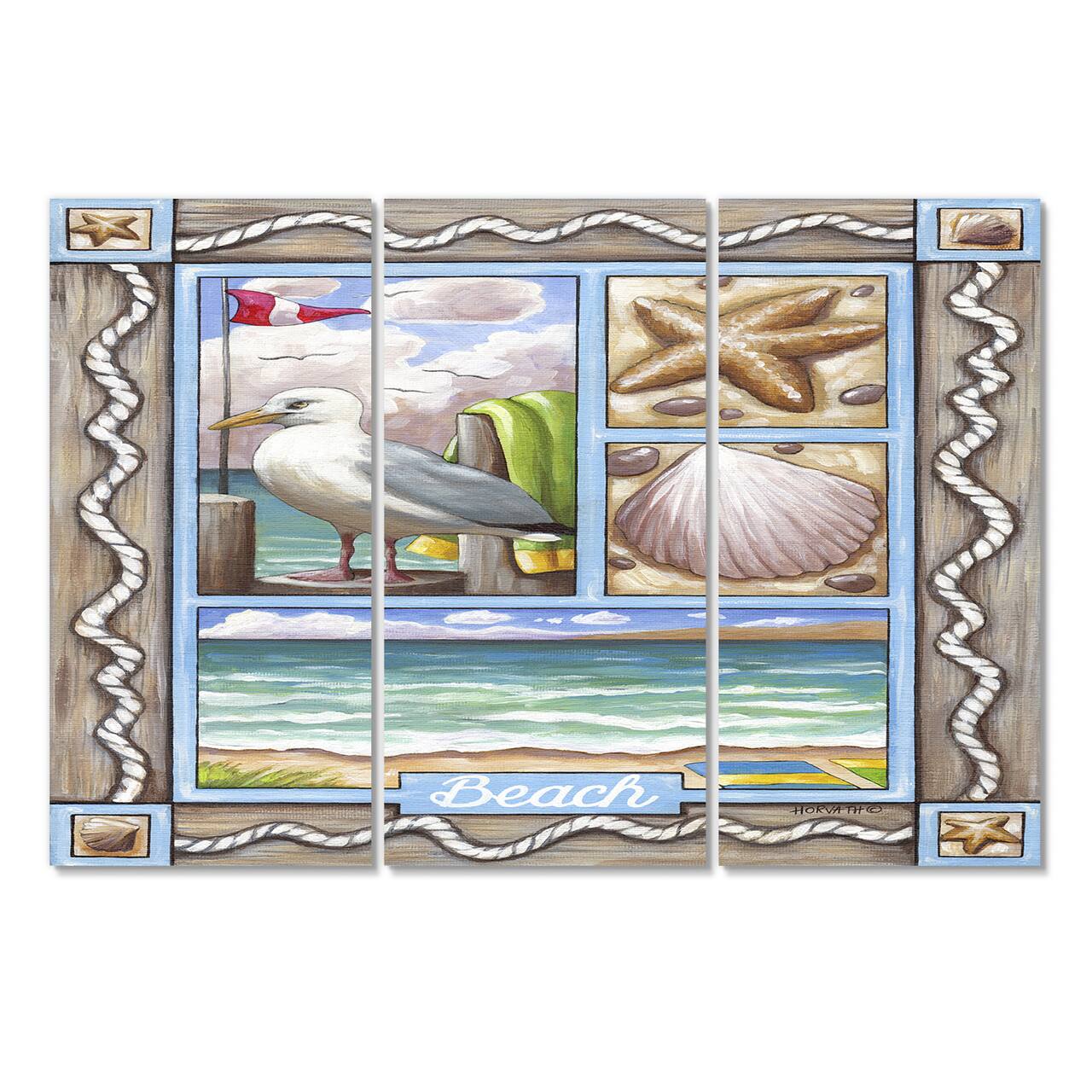 Designart - Beach Seagull - Beach Canvas Wall Art